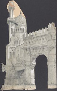 Projeto para um cenário na Ópera, Paris, 1830-90. de Eugene Ciceri