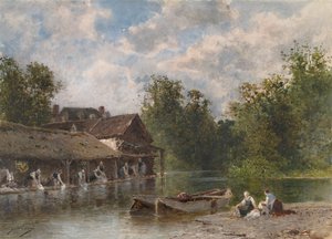 Lavandières Washerwomen, 1870-1880.