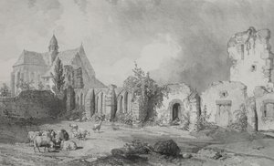 Viagens pitorescas e românticas na França antiga. Bretanha: Abadia de Relec de Eugene Ciceri