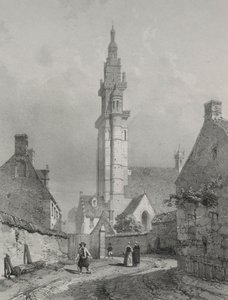Viagens pitorescas e românticas na França antiga. Bretanha: Igreja de Roscoff.