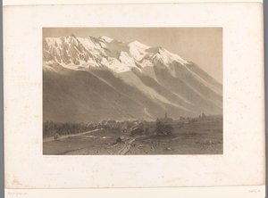 Vista de Chamonix no sopé do Mont Blanc Le Mont Blanc et Chamonix (título no objeto) La Suisse et la Savoie (título da série) Rostos na Suíça e Savoy (título da série no objeto) de Eugene Ciceri