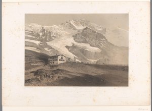 Vista do Jungfrau de Kleine Scheidegg La Jungfrau vue de la petite Scheideck (título no objeto) Rostos na Suíça e Savoy (título da série) La Suisse et la Savoie (título da série no objeto) de Eugene Ciceri