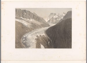 Vista do glaciar Mer-de-Glace em Chamonix
La Mer de Glace, Chamonix (título sobre o objecto)
Vistas da Suíça e da Sabóia (título da série)
La Suisse et la Savoie (título da série sobre o objecto) de Eugene Ciceri