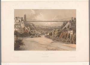 Vista da grande ponte suspensa em Fribourg
Profil du pont suspendu à Fribourc (título sobre o objecto)
Vistas da Suíça, Sabóia e Tirol (título da série)
La Suisse, la Savoie et le Tyrol (título da série sobre o objecto)