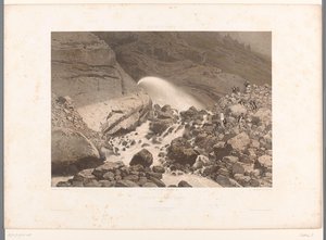 Vista de um torrent em Servoz Le torrent noir près Servoz (título no objeto) Faces na Suíça e Savoy (título da série) La Suisse et la Savoie (título da série no objeto)