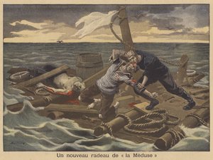 Uma nova jangada da Medusa (cor litho) de Eugene Damblans
