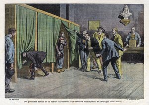 Primeiros testes da cabine de isolamento durante as eleições na Bretanha de Eugene Damblans
