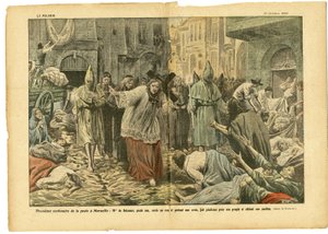 Ilustração de Eugene Damblans (1865-1945) em Le Pelerin, 31/10/20 - Segundo centenário da peste em Marselha - Medicina, Fé Religiosa, Marselha, Peste, Catolicismo Católico - Procissão de Eugene Damblans