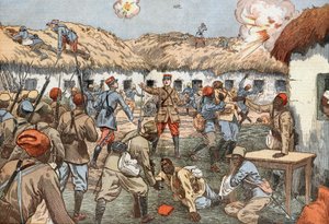 em Aoulay (Marrocos), o capitão Duboin, ferido, com homens de infantaria senegaleses, resistiu durante 22 dias até ao alívio, tirado por Damblans do jornal francês "Le Pelerin" de 7 de Junho de Eugene Damblans