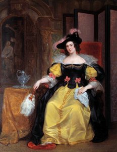Retrato de uma Mulher Uma mulher elegante da aristocracia. Pintura de Eugene Deveria (1808-1865) Século XIX Rennes, Museu de Belas Artes de Eugene Deveria