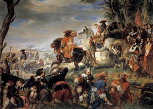 Guerra da Liga de Augsburg (1689-1697): "Batalha de Marsaille ganha pelo marechal de Nicolas Catinat de La Fauconerie (1637-1712), 4/10/1693 (vitória sobre as tropas piemontesas de Victor-Amedee de Savoy assiste o Príncipe Eugene)" Pintura de Eugene Dever