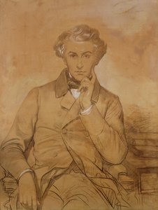 Retrato de Henri Reber (1807-80) (lápis e giz branco sobre papel)