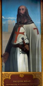 Retrato de Jacques de Molay (Molai) (ca. 1243-1314), último grande mestre dos Templários. Pintura de Amaury-Duval (1808-1885). Museu de Versalhes.