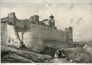 Carcassonne, muralha da cidade, fortemente danificada
