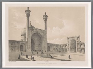 Pátio da Mesquita Jameh de Isfahan Cour intérieure de la grande mosquée (Ispahan) (título no objeto) Paisagens persas (título da série) Perse moderna (título da série)