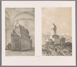 Graftombe van Esther em Mordechai Cenotáfio de Ester (título no objeto) Monumento erguido em memória de Ester e Mardoqueu (título no objeto) A Hamadan (título no objeto) Perzische landschappen (título da série) Modern Persia (título da série) de Eugene Flandin
