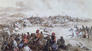 Captura da Tribo de Abd el-Kader (1808-83) por Henri d&39;Orleans (1822-97) Duque de Aumale, 16 de maio de 1843, c.1843