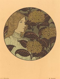Roundel Retrato de uma menina de Eugene Grasset