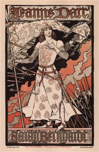 Sarah Bernhardt como Joana d&39;Arc, 1893 de Eugene Grasset