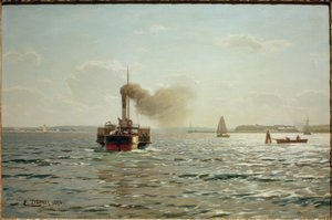 O mar Báltico em Flensburg de Eugene Gustav Dücker