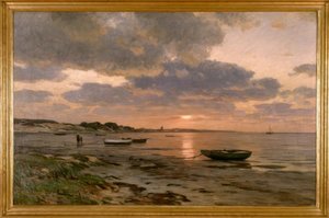 E.Dücker, pôr do sol no mar Báltico de Eugene Gustav Dücker