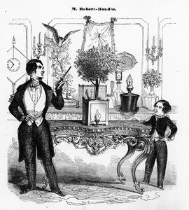Jean Eugene Robert-Houdin (1805-71), explicando um brinquedo mecânico