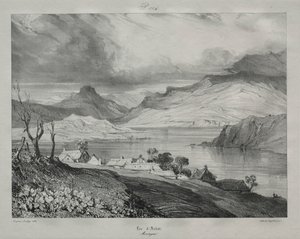 Auvergne: Lago Aidat, Auvergne de Eugene Isabey