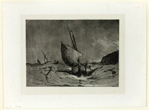 Barco de pesca num vendaval de Eugene Isabey