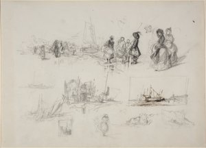 Estudos à beira-mar de Eugene Isabey