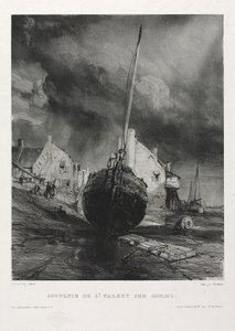 Seis fuzileiros navais: Souvenir Saint Valéry-sur-Somme de Eugene Isabey