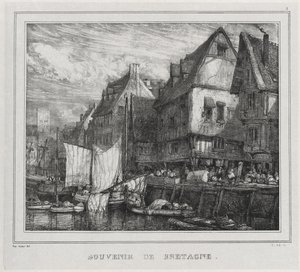 Lembranças: Lembrança da Bretanha, ilustração 5, 1832. de Eugene Isabey