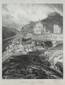 Viagens pitorescas e românticas na França antiga, Auvergne: Abside da igreja de Saint Nectaire de Eugene Isabey