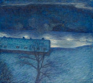 Noite de inverno sobre o cais de Eugène Jansson