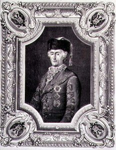 Retrato de Catarina II a Grande (1729-96) em Traje de Viagem, gravado por Stephane Pannemaker (1847-1930) (gravura) de Eugene Joseph (after) Viollat