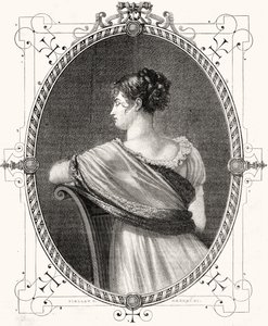 Retrato de Madame Recamier (1777-1849) gravado por Antoine Auguste Ernest Hebert (1817-1908)