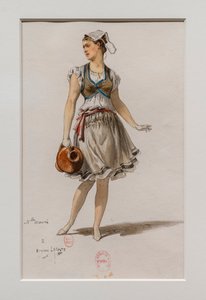 O Korrigane. Ballet de Charles-Marie Widor, modelo de fantasia. 1880, caneta, aguarela e guache sobre papel.