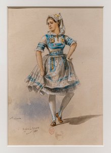 O Korrigane. Ballet de Charles-Marie Widor, modelo de fantasia. 1880, caneta, aguarela e guache sobre papel.
