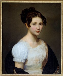 Retrato de Eugenie Pamela Lariviere, irmã do pintor (1804-1824). Pintura de Eugene Lariviere (1801-1823) de Eugene Lariviere