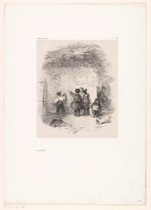 Crianças na frente de uma parede Les Artistes (título no objeto) Souvenirs d