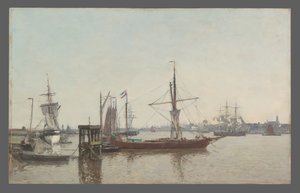 Antuérpia: Vista do porto a partir da Tête de Flandres de Eugene Louis Boudin