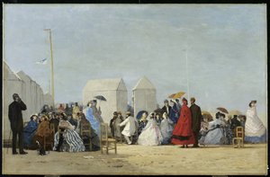 Praia perto de Trouville, 1864 de Eugene Louis Boudin