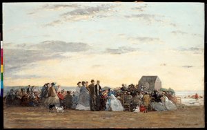 Cena de praia, 1865 de Eugene Louis Boudin