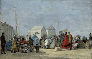 Cena de praia em Trouville; Cena de praia em Trouville, 1864 de Eugene Louis Boudin