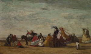 Cena de praia, c. 1865-1867. de Eugene Louis Boudin