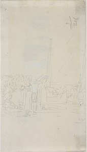 Mulheres bretãs na praia de Eugene Louis Boudin