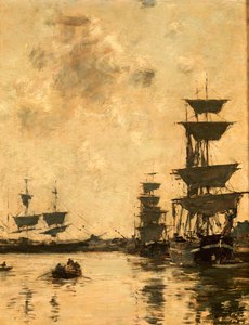 Deauville: Escunas em Anchor, 1887 de Eugene Louis Boudin