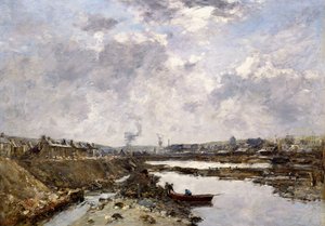 Fecamp, Arriere-Port em construção, 1883 de Eugene Louis Boudin