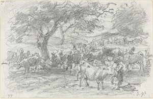 Pastores e Gado, 1877. de Eugene Louis Boudin