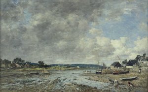 Paisagem com lavadeiras, 1873 de Eugene Louis Boudin