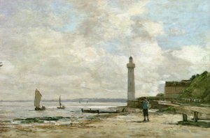 Farol em Honfleur, 1864-66 de Eugene Louis Boudin